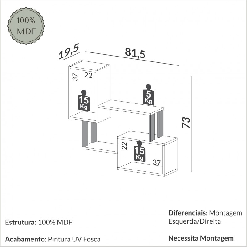 Nicho industrial - offwhite