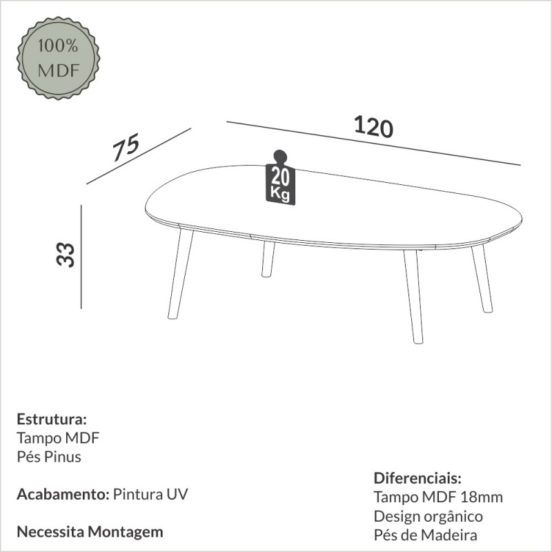 Mesa de centro palito