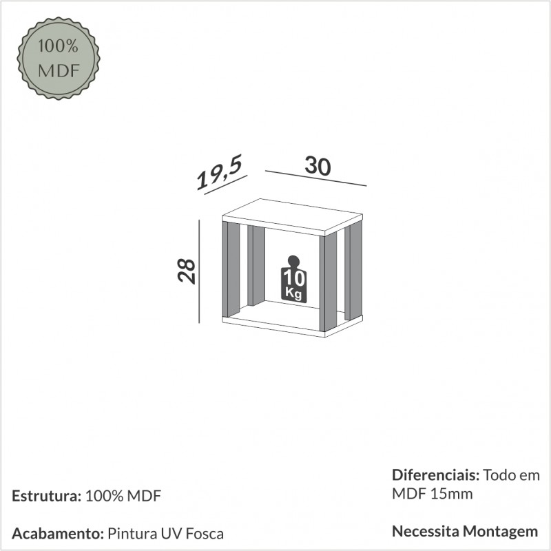 Nicho industrial pequeno - offwhite