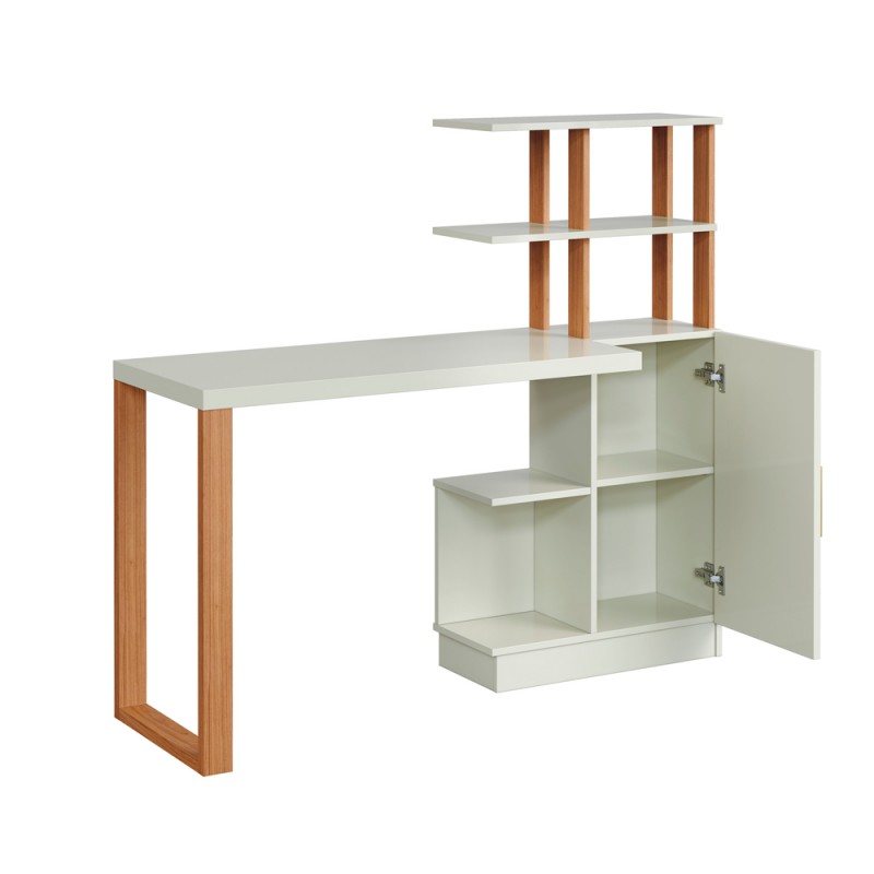 Mesa de escritório com torre- offwhite