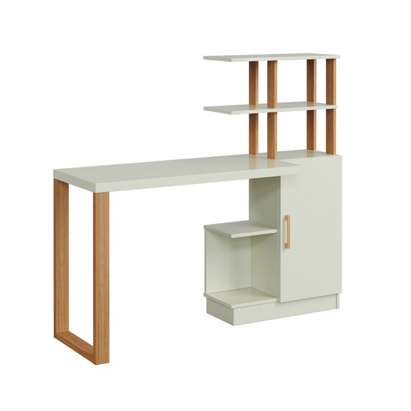 Mesa de escritório com torre- offwhite