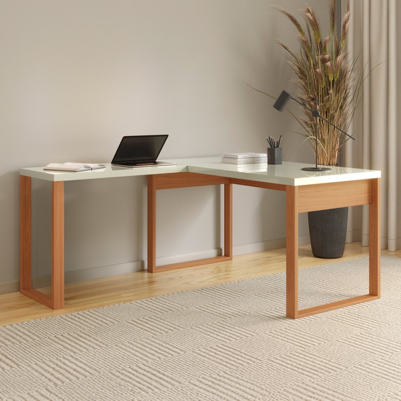 Mesa em 'L' - offwhite